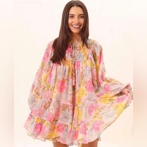 Olivaceous Floral Smocked Dress